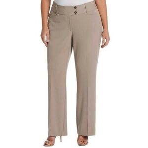 RAFAELLA Curvy Trouser Career Pants Tan Size 16W Business Casual Dress